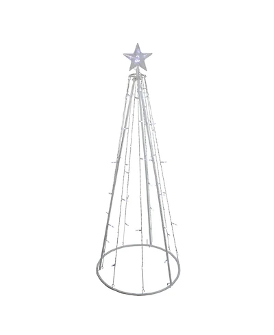 Northlight 5' Pure White Led Lighted Cone Tree Outdoor Christmas Decoration