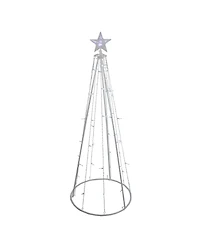 Northlight 5' Pure White Led Lighted Cone Tree Outdoor Christmas Decoration