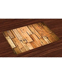 Ambesonne Wooden Place Mats, Set of 4