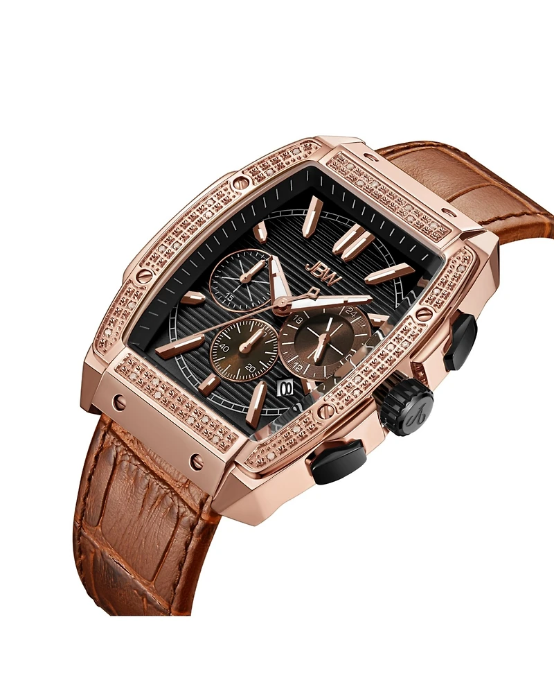 Jbw Men's Echelon Diamond (1/4 ct. t.w.) Watch in 18k Rose Gold-plated Stainless Steel 41mm