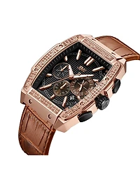 Jbw Men's Echelon Diamond (1/4 ct. t.w.) Watch in 18k Rose Gold-plated Stainless Steel 41mm