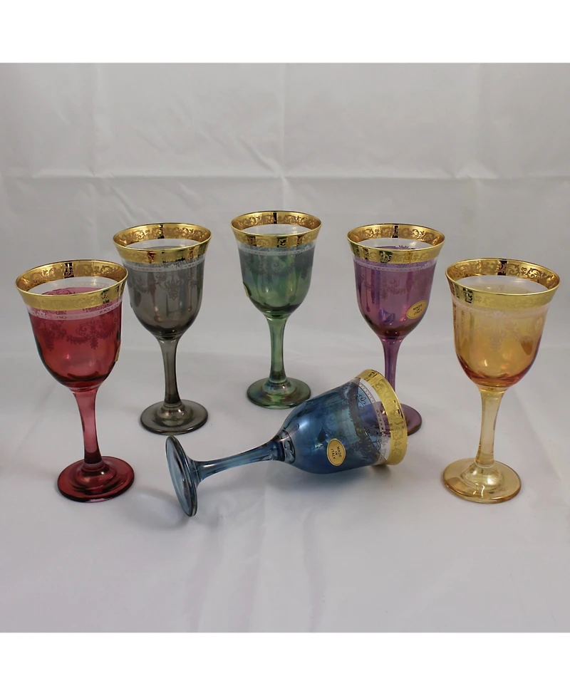 Wine Goblets Set of 6 Multicolor
