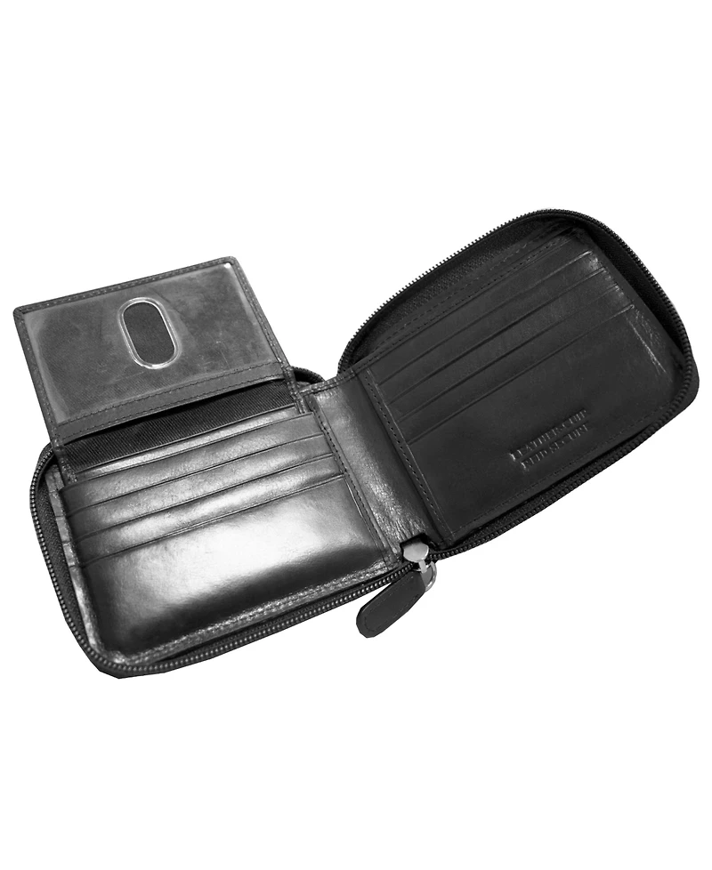 Men's Mancini Boulder Collection Rfid Secure Zippered Wallet with Removable Passcase