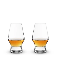 Viski Footed Crystal Scotch Glasses, Set of 2, 8 Oz