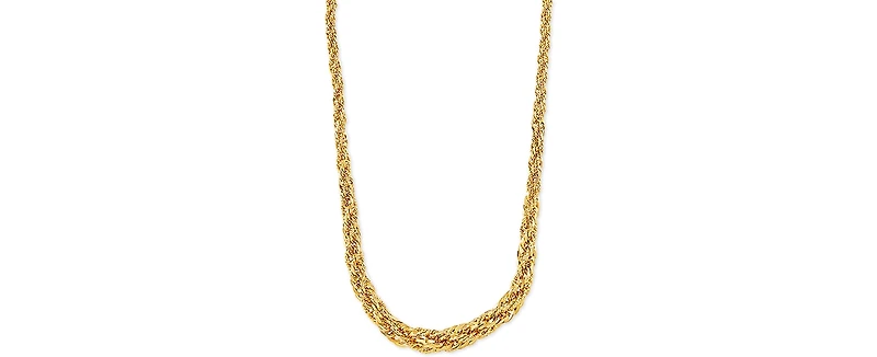 Lightweight Graduated Rope Link 18" Chain Necklace (3mm - 6.25MM) in 14k Gold