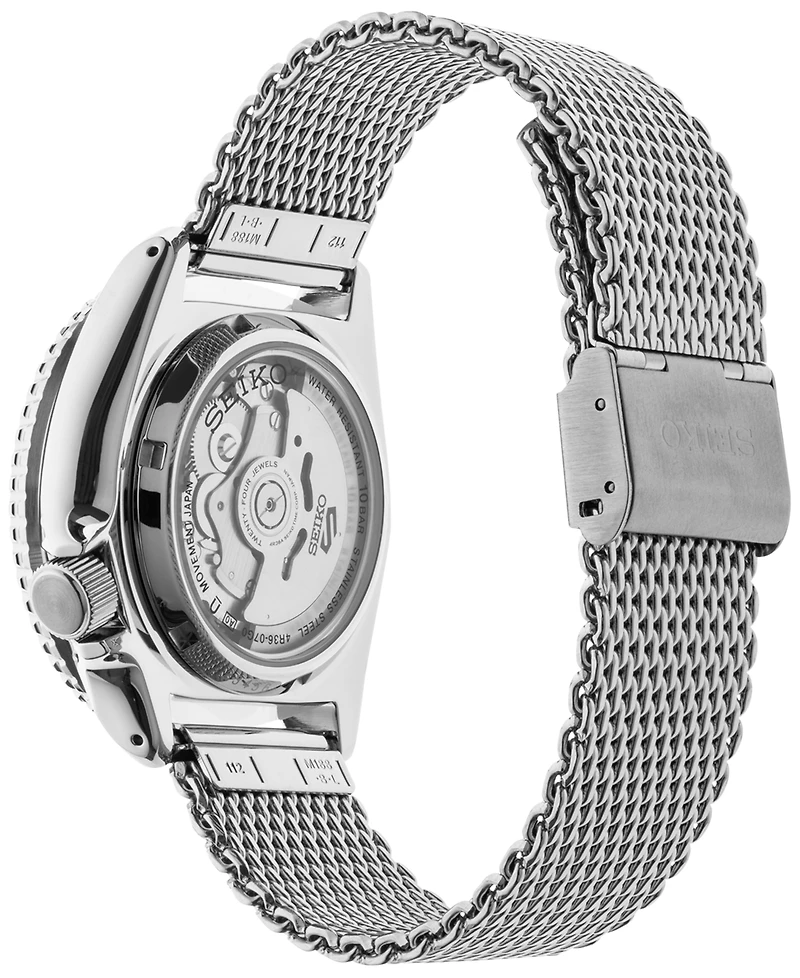 Seiko Men's Automatic 5 Sports Stainless Steel Mesh Bracelet Watch 42.5mm