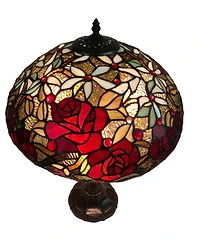 Amora Lighting Tiffany Style Roses Table Lamp