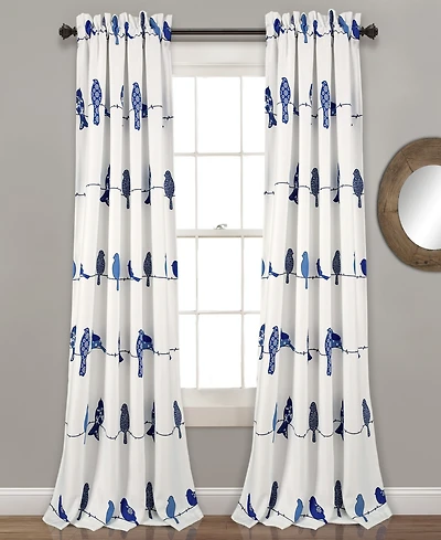 Lush Decor Rowley Birds Light Filtering Window Curtain Panels