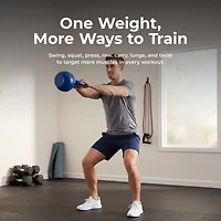 Sunny Health & Fitness Vinyl Color Coated Kettle Bell - 5, 10, 15, 20, 25 Pound Option