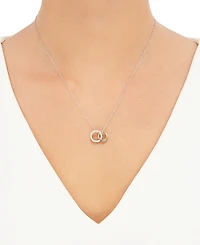 241 Wear It Both Ways Diamond Interlocking Circle Pendant Necklace (1/5 ct. t.w.) in 14k Two-Tone White and Yellow Gold