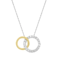 241 Wear It Both Ways Diamond Interlocking Circle Pendant Necklace (1/5 ct. t.w.) in 14k Two-Tone White and Yellow Gold