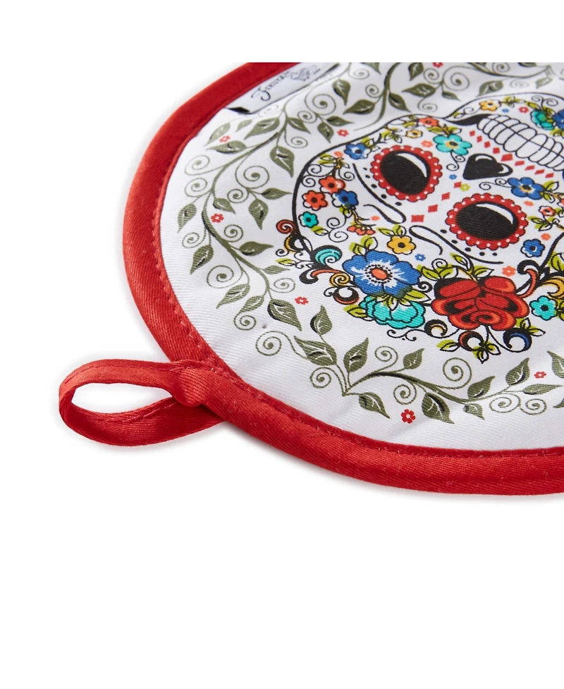 Fiesta Skull & Vine Oven Mitt & Pot Holder, Set of 2