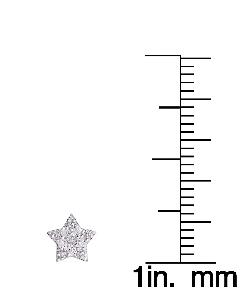 Diamond 1/4 ct. t.w. Star Pendant Necklace and Stud Earrings set in Sterling Silver