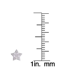 Diamond 1/4 ct. t.w. Star Pendant Necklace and Stud Earrings set in Sterling Silver