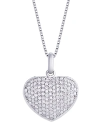 Diamond 5/8 ct. t.w. Heart Locket Pendant Necklace in Sterling Silver