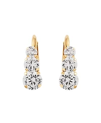 White Cubic Zirconia Graduated Drop Earrings in 14k Gold (Also in Blue Cubic Zirconia)