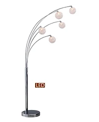 Artiva Usa Manhattan Quan 84" 5-Arch Crystal Ball Led Floor Lamp with Dimmer