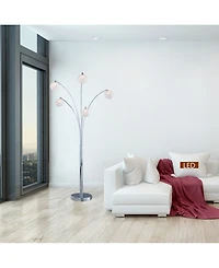 Artiva Usa Manhattan Quan 84" 5-Arch Crystal Ball Led Floor Lamp with Dimmer