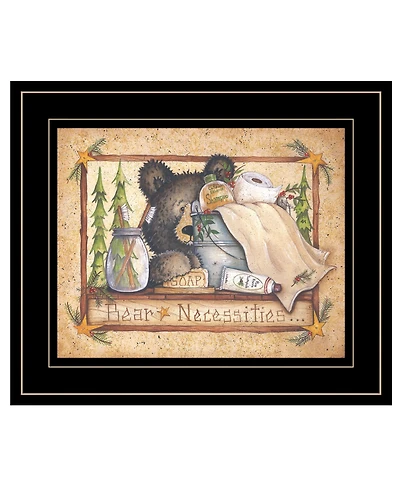 Trendy Decor 4U Bear Necessities by Mary Ann June, Ready to hang Framed Print, Black Frame, 13" x 11"