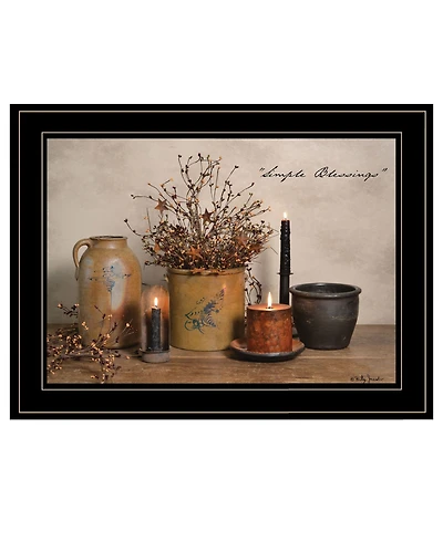 Trendy Decor 4U Simple Blessings by Billy Jacobs, Ready to hang Framed Print, Black Frame, 15" x 11"