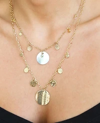 Ettika Pacific Princess Layered Shell Disc Necklace Set