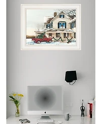 Trendy Decor 4U Preparing for Christmas by John Rossini, Ready to hang Framed Print, White Frame, 19" x 15"