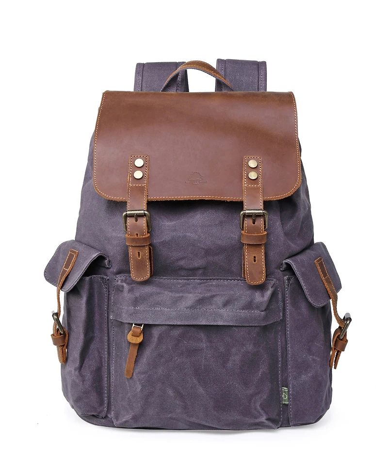 Tsd Brand Stone Creek Waxed Canvas Backpack Handbag