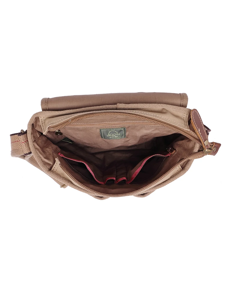 Tsd Brand Turtle Ridge 4-Pocket Canvas Crossbody Bag