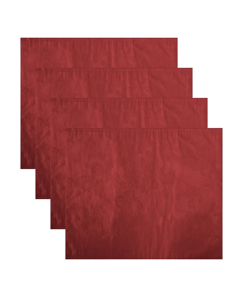 Elrene Poinsettia Elegance Jacquard Holiday Placemat, Set of 4