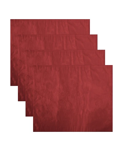 Elrene Poinsettia Elegance Jacquard Holiday Placemat, Set of 4
