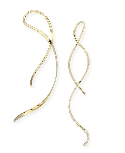 Freeform Swirl Threader Earrings Set in 14k Gold