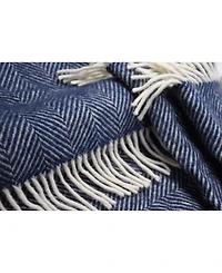 Prince of Scots Highland Tweed Herringbone Pure Wool Oversized Throw, 59" x 72"