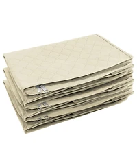 Sorbus 3 Pack Foldable Storage Bag Organizers - Great for Clothes, Blankets, Closets, Bedrooms, and More (Beige)