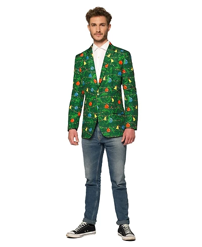 Suitmeister Men's Christmas Green Tree Light Up Blazer