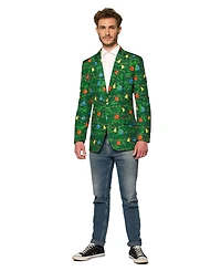 Suitmeister Men's Christmas Green Tree Light Up Blazer