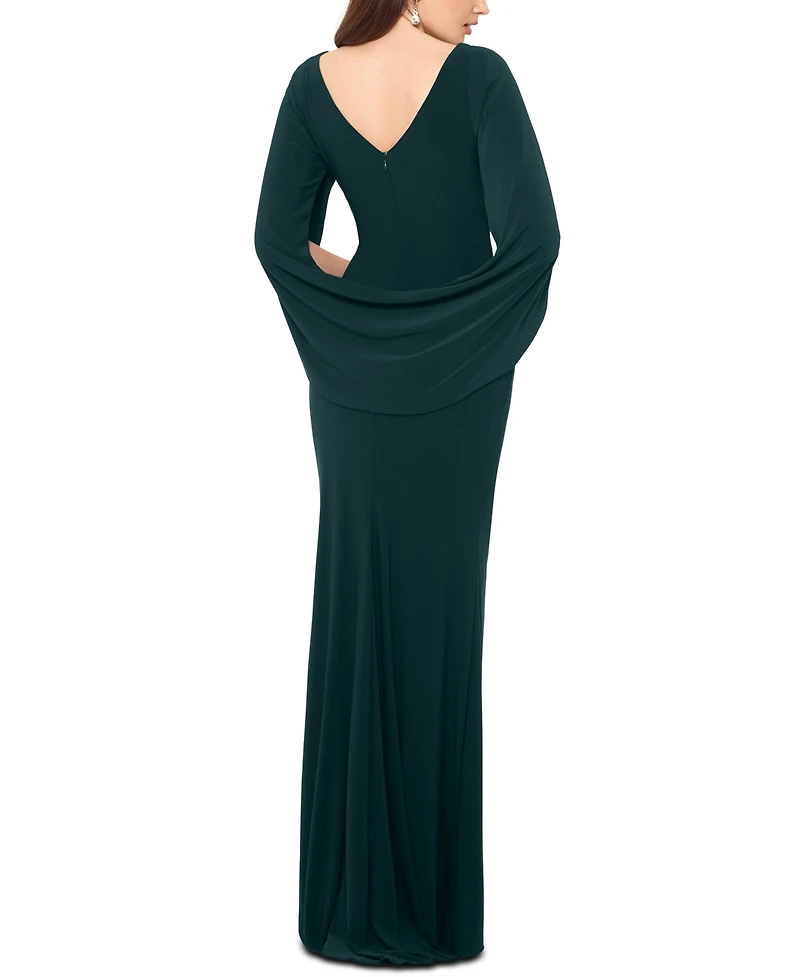 Betsy & Adam Petite Drape-Back Gown