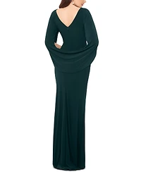 Betsy & Adam Petite Drape-Back Gown