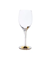 Classic Touch Set of 6 Water Glasses with Gold Tone Reflection