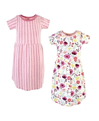 Touched by Nature Big Girls Natural Cotton Dresses Featuring Both Short and Long Sleeves