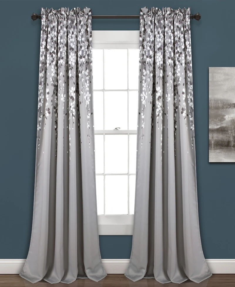 Weeping Flowers 52" x 84" Curtain Set