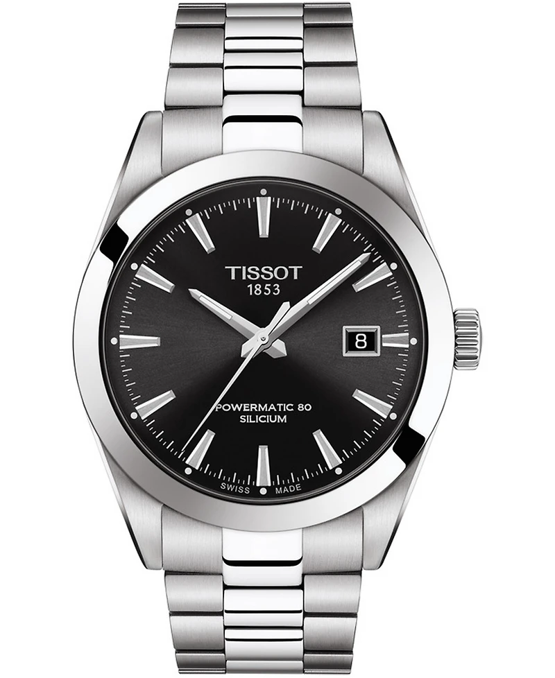 Tissot Men's Swiss Automatic T-Classic Gentleman Powermatic 80 Silicium Stainless Steel Bracelet Watch 40mm