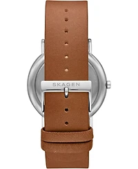 Skagen Men's Signatur Brown Leather Strap Watch 40mm