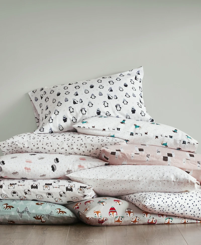 Intelligent Design Novelty Printed Flannel -Pc. Sheet Set