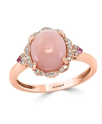 Effy Pink Opal (2 5/8 ct.t.w.) and Diamond (1/10 ct.t.w.) Ring in 14K Rose Gold