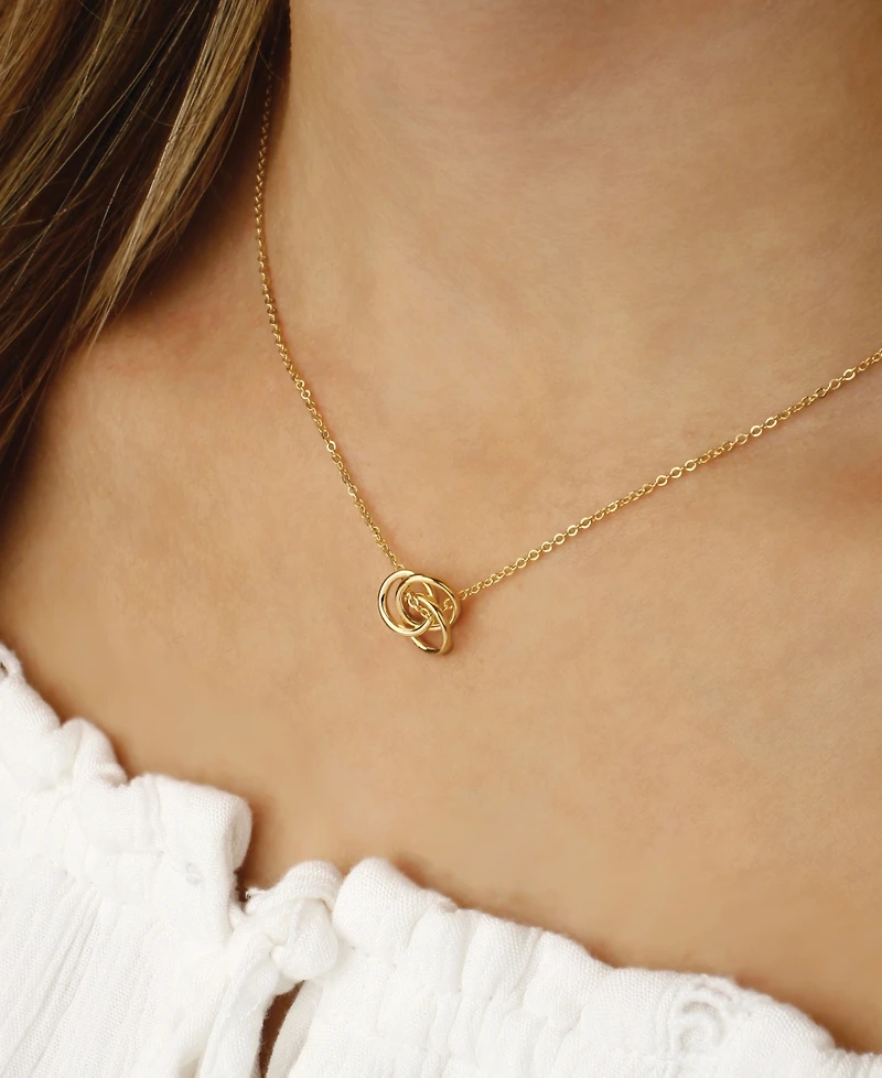 Love Knot Necklace Set in 14k Yellow Gold