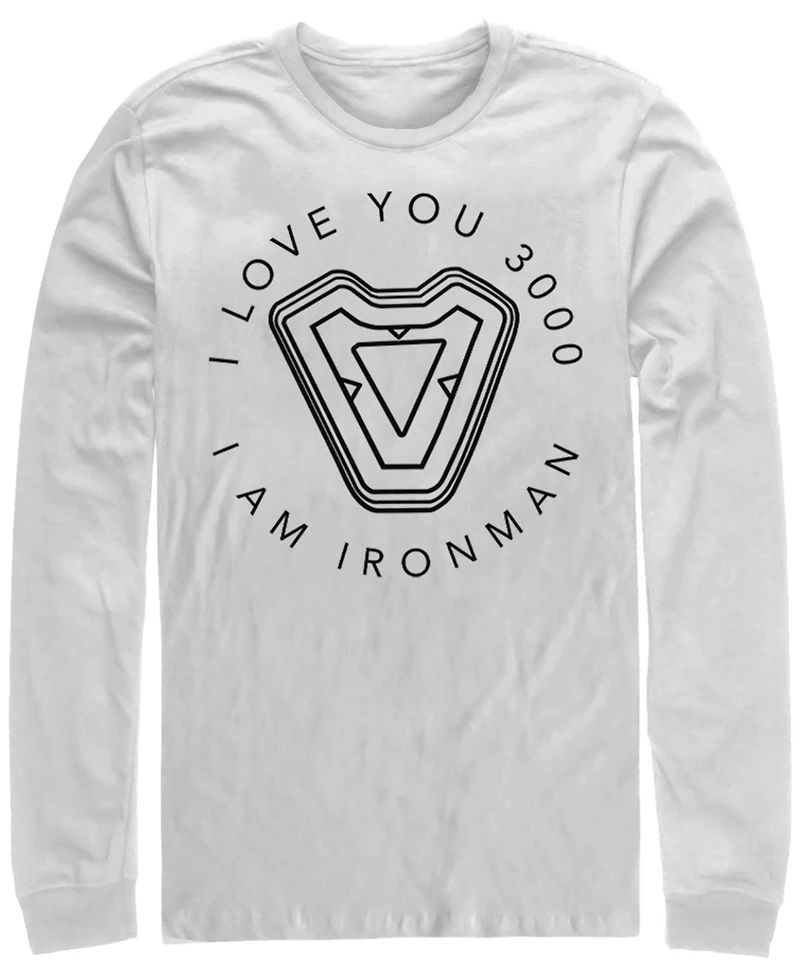 Marvel Men's Avengers Endgame Iron Man I Love You 3000, Long Sleeve T-shirt