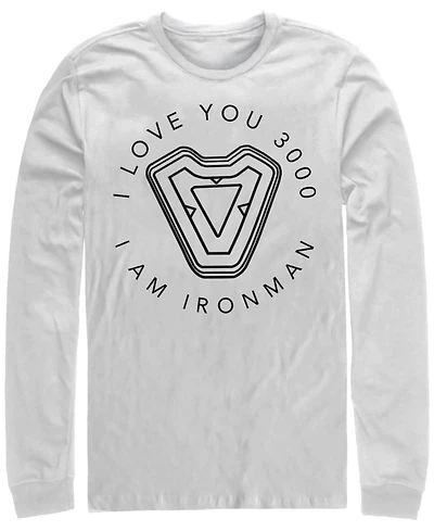 Marvel Men's Avengers Endgame Iron Man I Love You 3000, Long Sleeve T-shirt