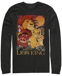 Disney Men's Lion King Happy Group Shot Sunset, Long Sleeve T-Shirt