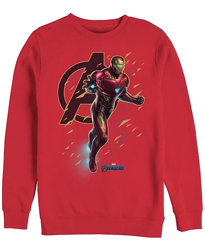 Marvel Men's Avengers Endgame Iron Man Geometric Particles, Crewneck Fleece