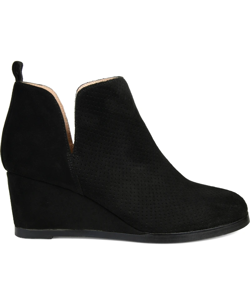 Journee Collection Women's Mylee Perforated Wedge Ankle Booties